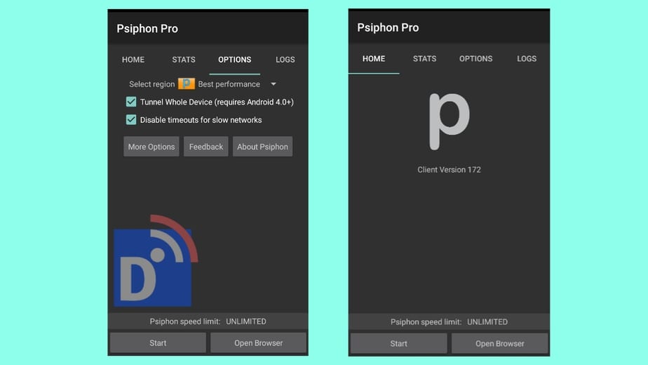 Ubah kuota edukasi dengan Psiphon pro premium 172