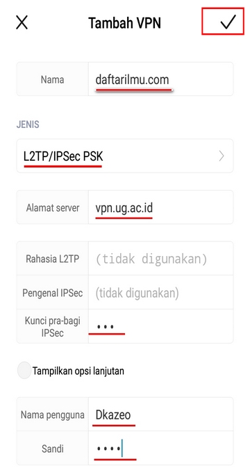 Cara Mengatur VPN L2TP IPSec PSK Android1