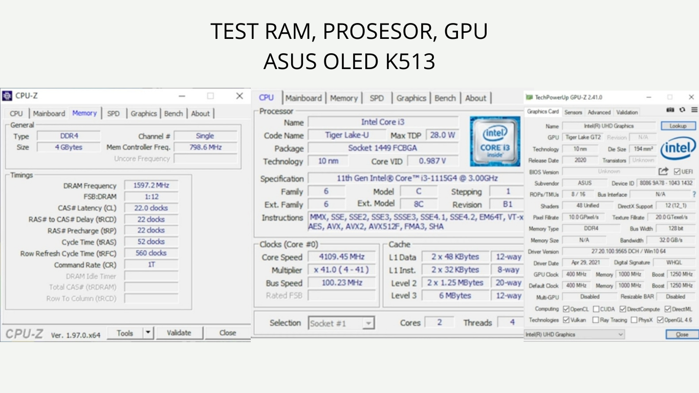 Hasil Test RAM , CPU, GPU
