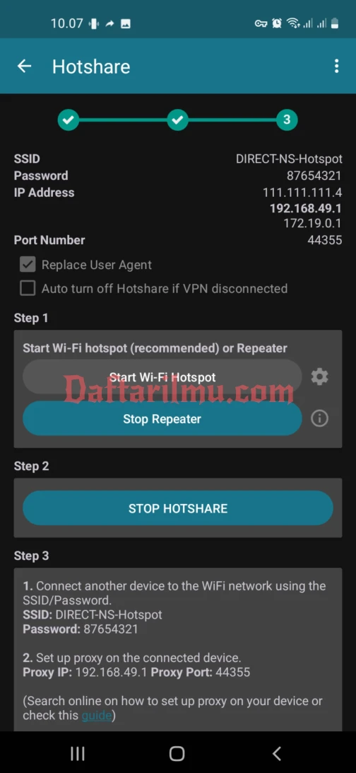 setting tethering http injector