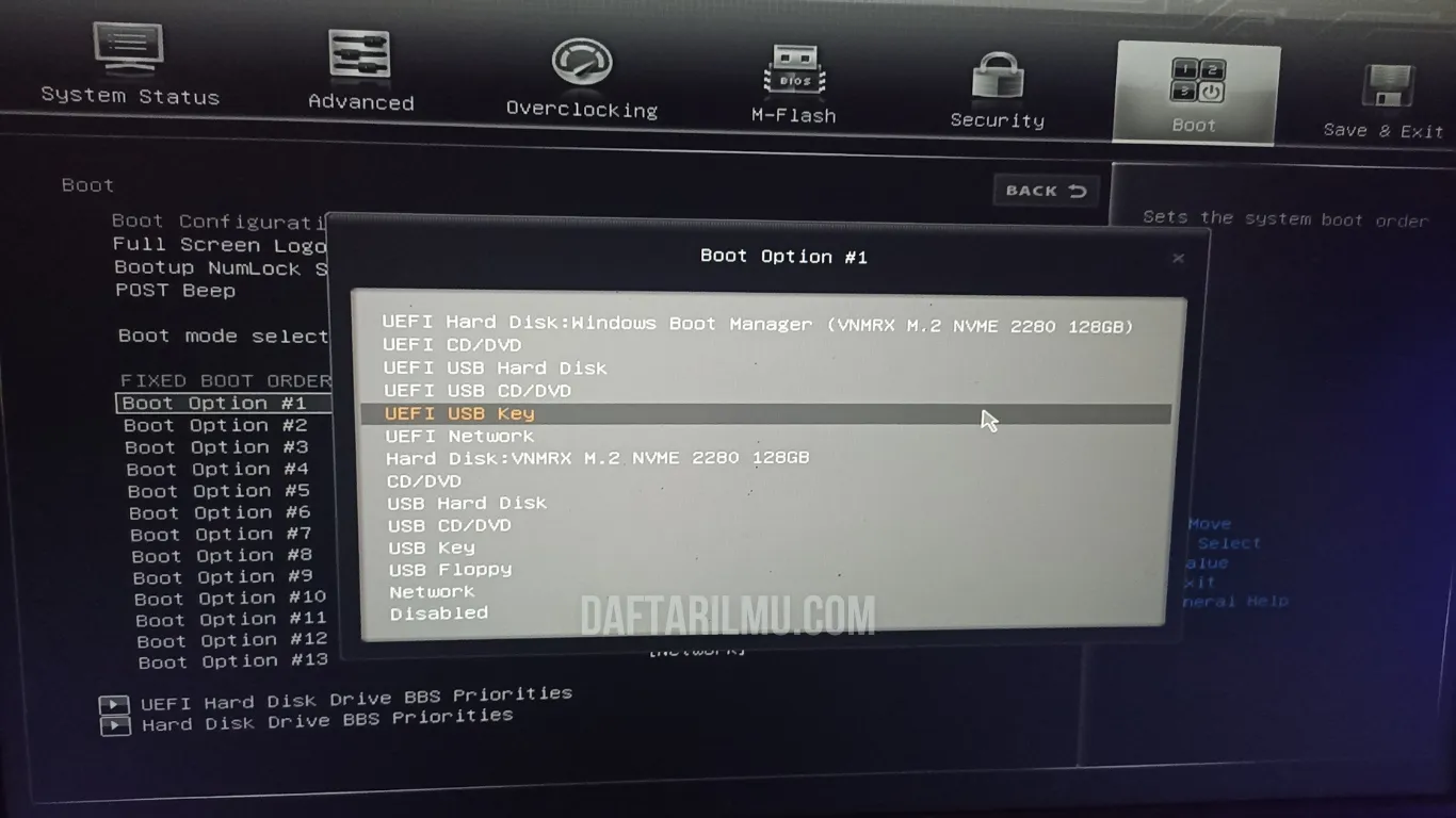 prioritas booting flashdisk