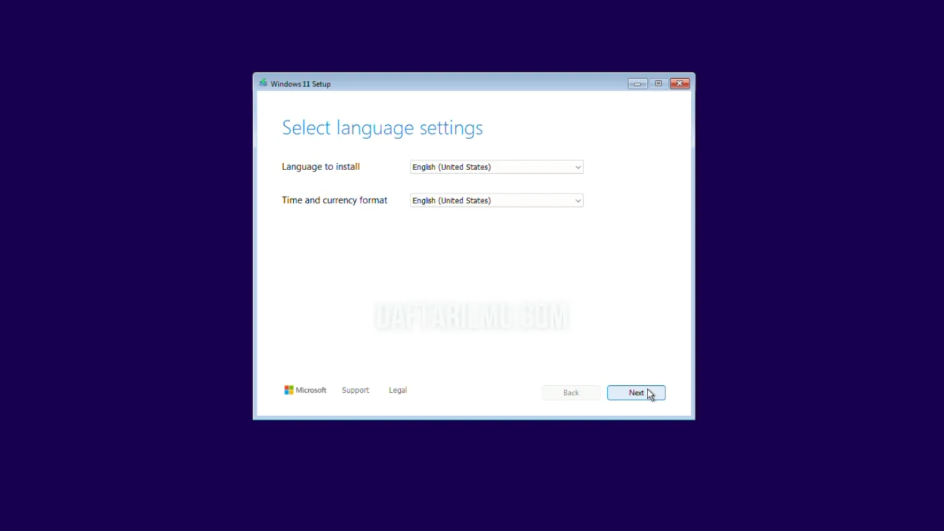 Proses install windows