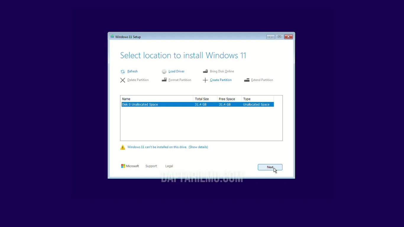 Proses install windows