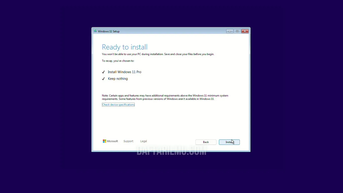 Proses install windows