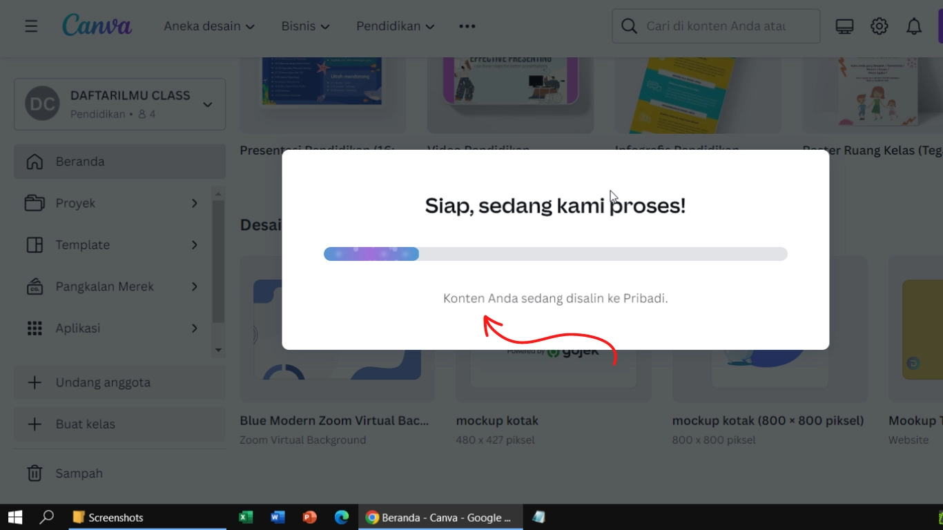 proses memindahkan desain canva